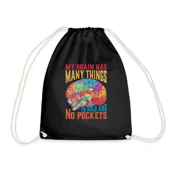 Mon cerveau a beaucoup de choses à tenir et pas de poches 2 - Sac de sport léger - noir - Devant