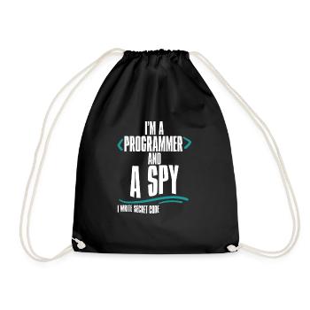 I'm A Programmer And A Spy, I Write Secret Code 2 - Turnbeutel - Schwarz - Vorne