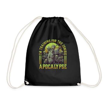 I'm Training For The Zombie Apocalypse 16 - Turnbeutel - Schwarz - Vorne