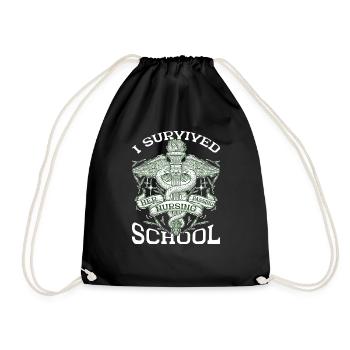 I Survived Her Passing Nursing School 28 - Drawstring Bag - black - Front