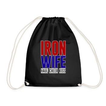 Ironwife, Haul Cheer Kiss 2 - Drawstring Bag - black - Front