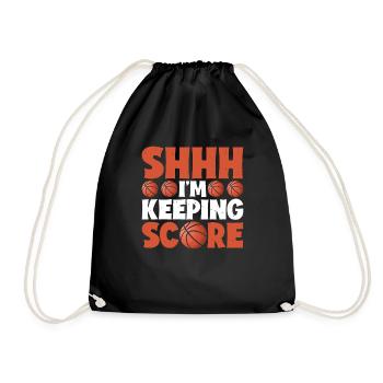 Shhh, I'm Keeping Score 9 - Drawstring Bag - black - Front