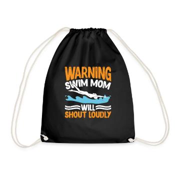 Warning Swim Mom Will Shout Loudly 7 - Turnbeutel - Schwarz - Vorne