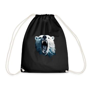 Geometric Style Polar Bear - Turnbeutel - Schwarz - Vorne