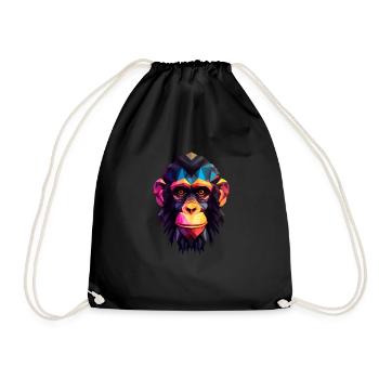 Geometric Style Chimpanzee - Turnbeutel - Schwarz - Vorne