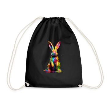 Lapin arc-en-ciel - Sac de sport léger - noir - Devant