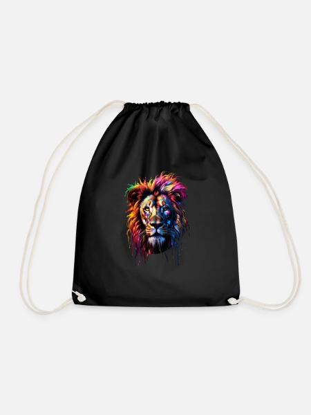 Rainbow Lion - Turnbeutel - Schwarz