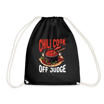 Chili Cook Off Judge 34 - Drawstring Bag - black - Front
