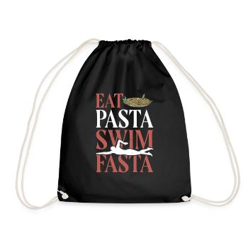 Eat Pasta Swim Fasta 26 - Turnbeutel - Schwarz - Vorne