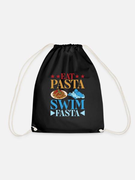 Eat Pasta Swim Fasta 25 - Turnbeutel - Schwarz