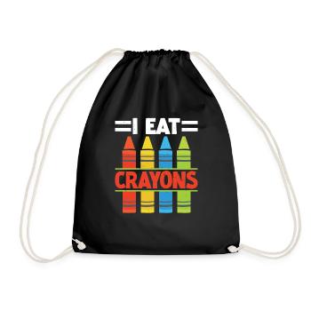 I Eat Crayons 11 - Drawstring Bag - black - Front