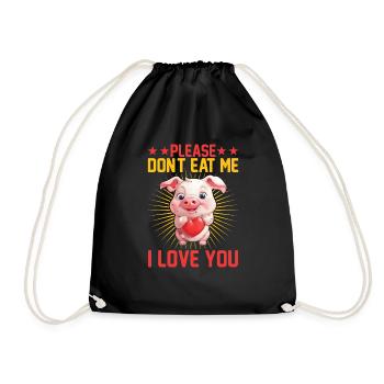 Please Don't Eat Me, I Love You 5 - Turnbeutel - Schwarz - Vorne