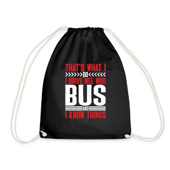 Je conduis un bus Wee Woo et je sais des choses 6 - Sac de sport léger - noir - Devant