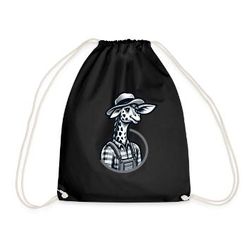 Cute Giraffe Farmer - Turnbeutel - Schwarz - Vorne
