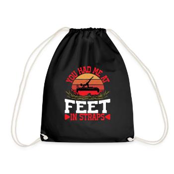 You Had Me At Feet In Straps 42 - Drawstring Bag - black - Front