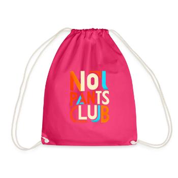 No Pants Club 11 - Drawstring Bag - fuchsia - Front