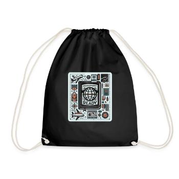 Passport Ready 5 - Drawstring Bag - black - Front