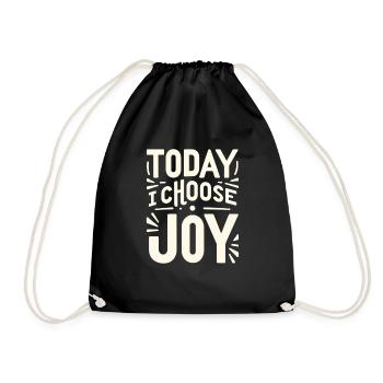 Today I Choose Joy 13 - Drawstring Bag - black - Front