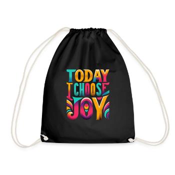 Today I Choose Joy 17 - Drawstring Bag - black - Front