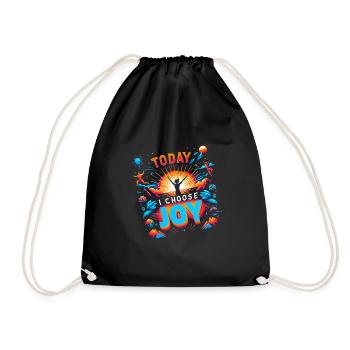 Today I Choose Joy 15 - Drawstring Bag - black - Front