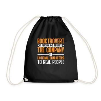 Booktrovert Definition Description 8 - Turnbeutel - Schwarz - Vorne
