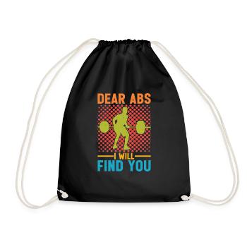 Chers abdominaux, je vous trouverai 7 - Sac de sport léger - noir - Devant