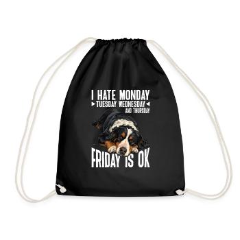 I Hate Monday Tuesday Wednesday, Friday Is Ok 5 - Drawstring Bag - black - Front