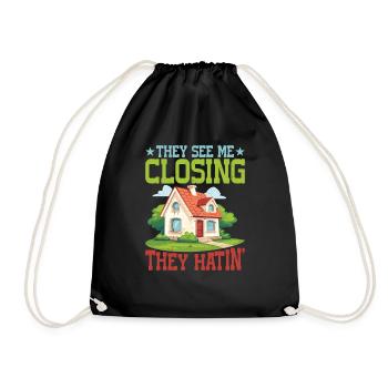 They See Me Closing, They Hatin' 5 - Turnbeutel - Schwarz - Vorne