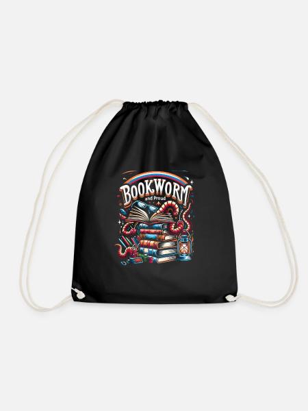 Bookworm and Proud 6 - Turnbeutel - Schwarz