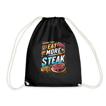 Eat More Steak 12 - Drawstring Bag - black - Front