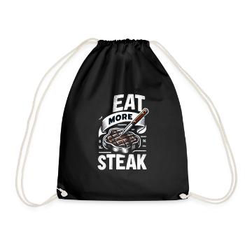 Eat More Steak 8 - Drawstring Bag - black - Front