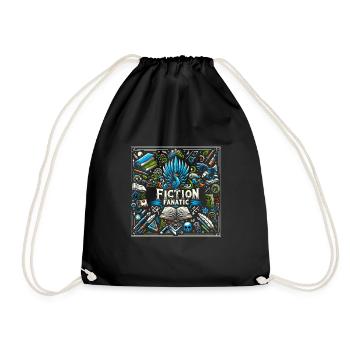 Fiction Fanatic 5 - Drawstring Bag - black - Front