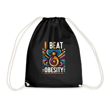 I Beat Obesity 15 - Drawstring Bag - black - Front