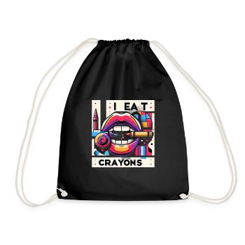 I Eat Crayons 19 - Turnbeutel - Schwarz - Vorne