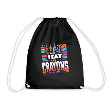 I Eat Crayons 17 - Turnbeutel - Schwarz - Vorne
