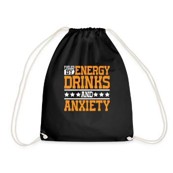 Alimenté par les boissons énergisantes et l’anxiété 7 - Sac de sport léger - noir - Devant