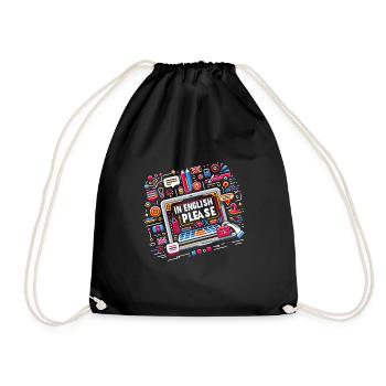 In English Please! 14 - Drawstring Bag - black - Front