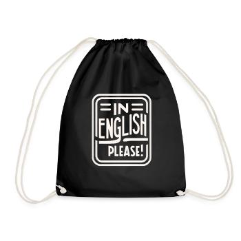 In English Please! 12 - Drawstring Bag - black - Front