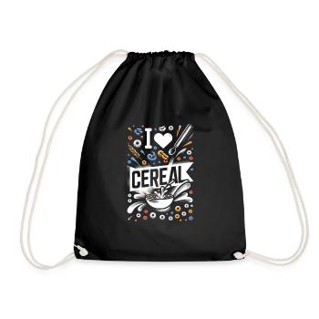 I Love Cereal 14 - Drawstring Bag - black - Front