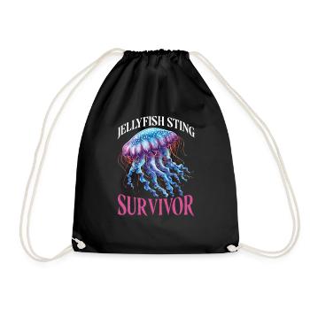 Jellyfish Sting Survivor 21 - Drawstring Bag - black - Front