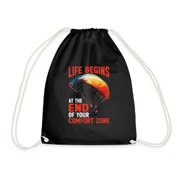 Life Begins At The End Of Your Comfort Zone 20 - Drawstring Bag - black - Front