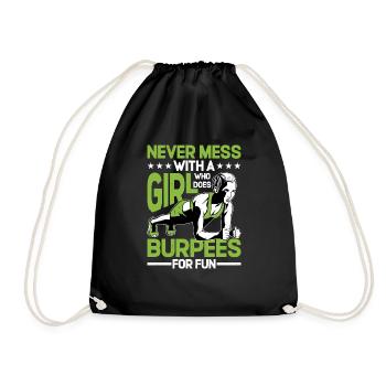 Ne plaisantez jamais avec une fille qui fait des burpees pour le plaisir 5 - Sac de sport léger - noir - Devant