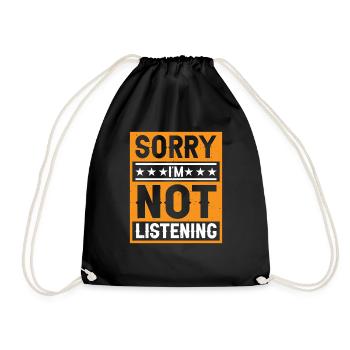Désolé, je n’écoute pas 36 - Sac de sport léger - noir - Devant