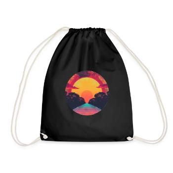 Rétro Coucher de soleil Extérieur Années 80 Vintage - Sac de sport léger - noir - Devant