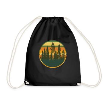 Coucher de soleil Forêt Nature Extérieur Rétro Années 80 Vibe 2 - Sac de sport léger - noir - Devant