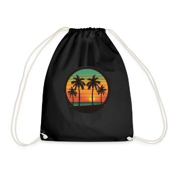 Sunset Palms Silhouette Rétro 80's Vintage Extérieur - Sac de sport léger - noir - Devant