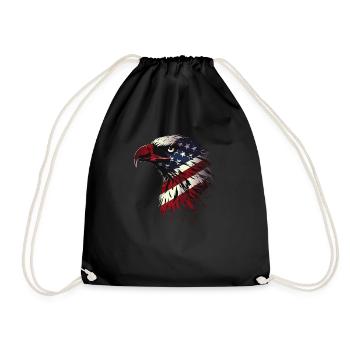 American Flag Freedom Eagle USA Pride 6 - Turnbeutel - Schwarz - Vorne