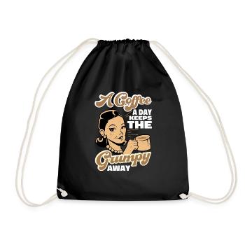 Un café par jour éloigne les - Sac de sport léger - noir - Devant