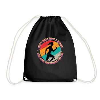 Ne plaisantez pas avec une femme qui court des marathons pour le plaisir - Sac de sport léger - noir - Devant