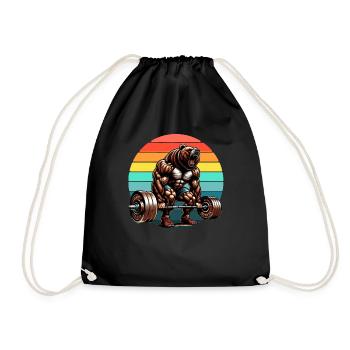 Entraînement de gymnastique de soulevé de terre Strong Bear Powerlifter - Sac de sport léger - noir - Devant